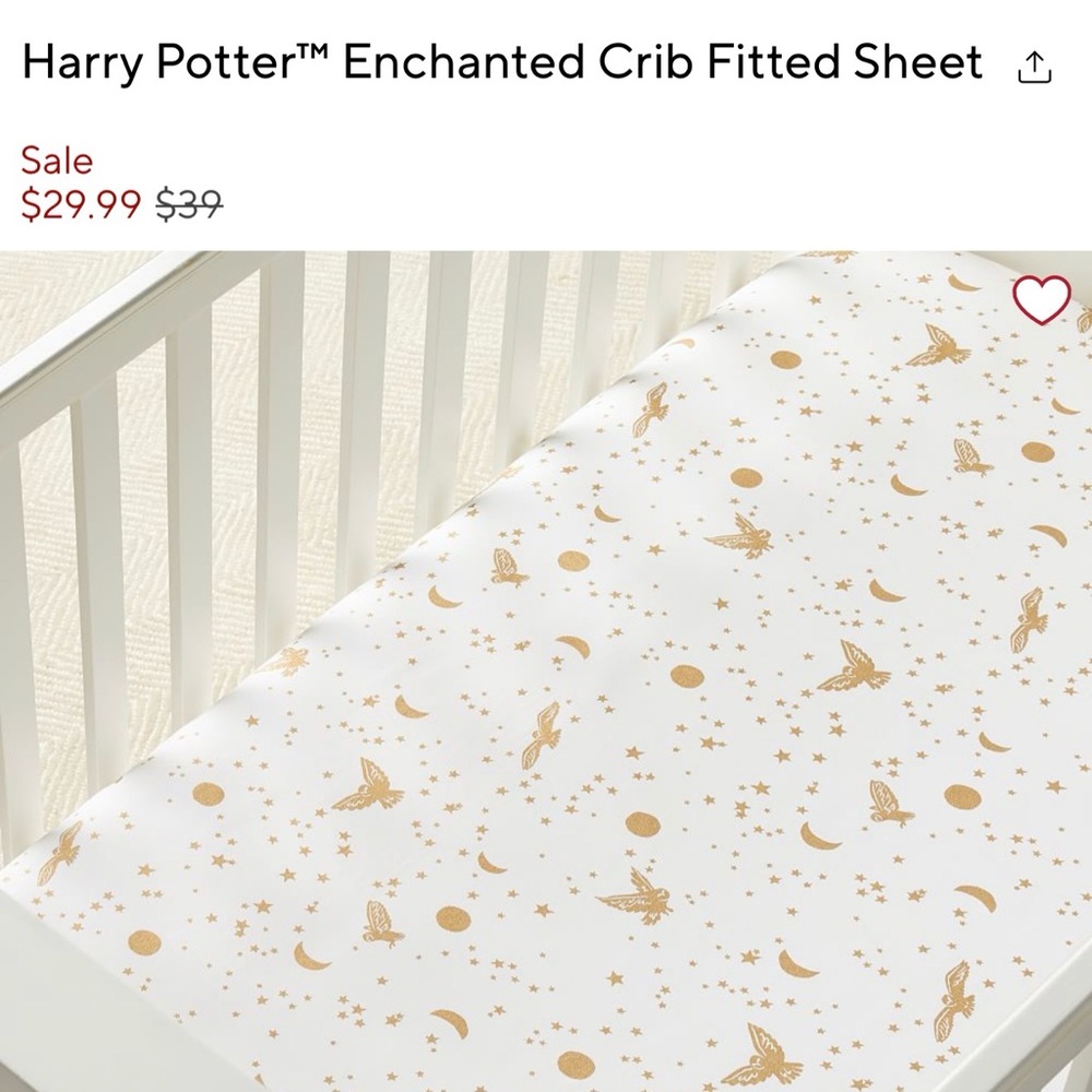 Pottery Barn x Harry Potter crib sheet
